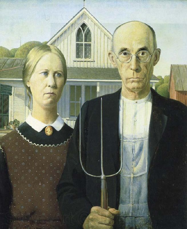 Grant Wood American Gothic Norge oil painting art